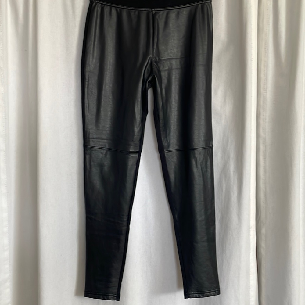 GAP Faux leather front, ponte’ back pull-on leggings SIZE M